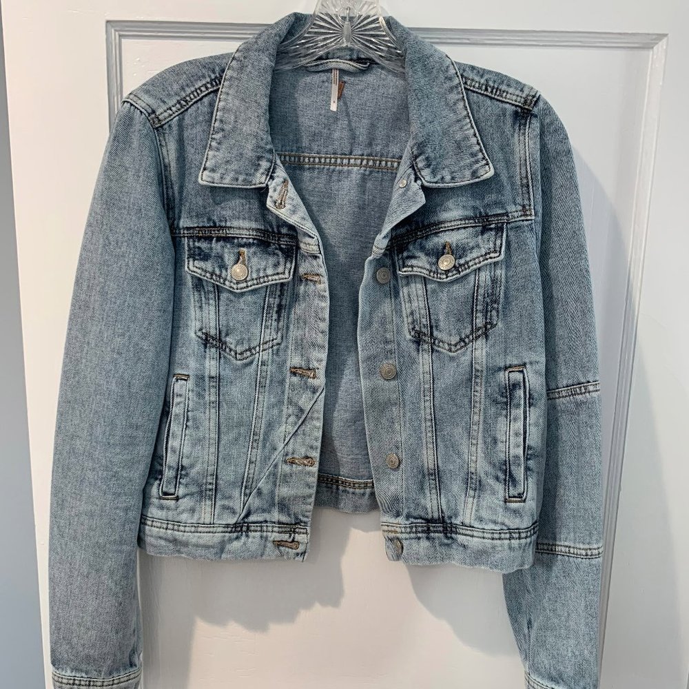 Free People "Rumors" Light Wash Denim Jacket